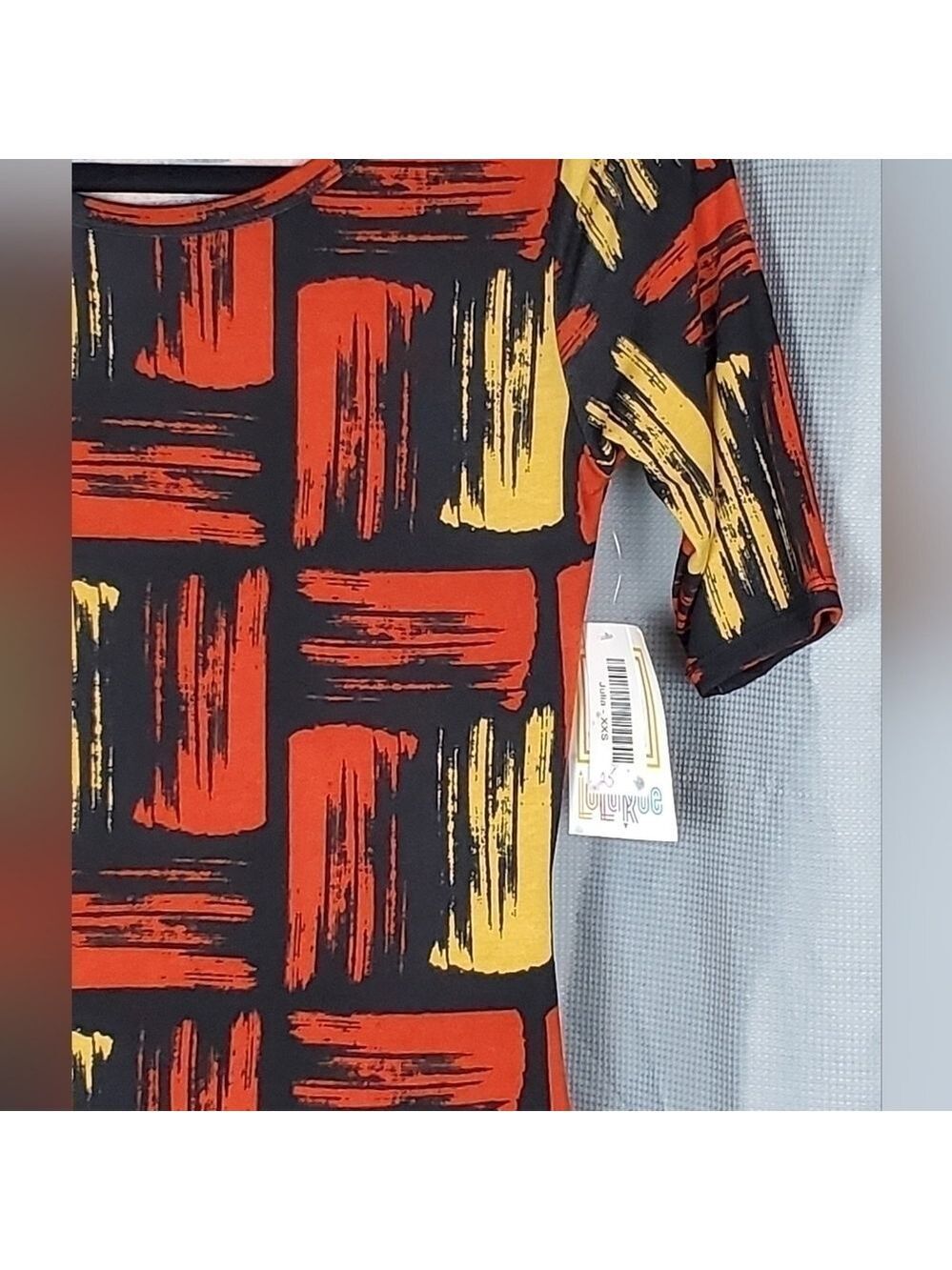 NWT Lularoe Julia, orange and yellow brush stroke pattern, size XXS - Picture 3 of 5